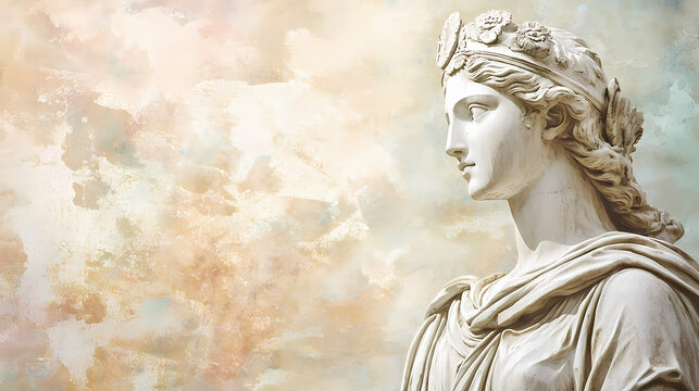 Illustration of a renaissance marble statue of moirai, goddesses of fate. moirai in greek mythology is known as parcae in roman mythology. Mythology. Illustration