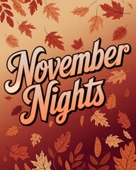 November Nights Autumn Leaves Design