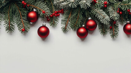 Fototapeta premium christmas background with fir branches