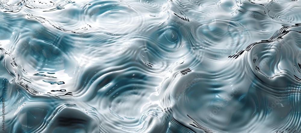 Aufkleber abstract water texture with ripples and clear liquid circles top view