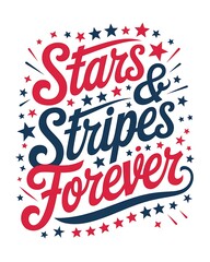 Obraz premium Stars Stripes Forever Patriotic American Design