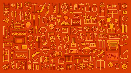 Fototapeta premium Vibrant Healthcare Icons Graphic Design