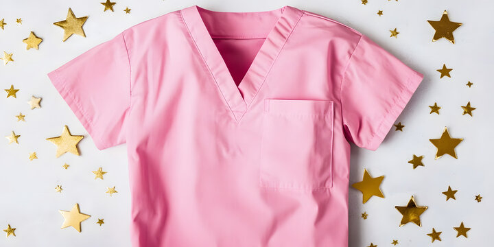 Pink Nurse Uniform, Nursing Scrub Top, Medical Nurse Wear, Healthcare Workwear, Comfortable Scrubs, Professional Nurse Attire, Nurse Shirt