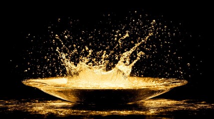 Artistic Splash of Olive Oil in Dish