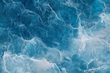 Obraz premium Aerial View of Frozen Winter Water Surface