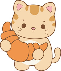 Illustration of cute kitty icon.
Funny cat in daily activities elements.
