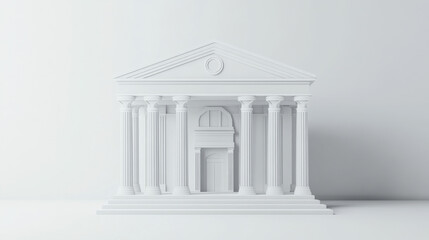 Obraz premium 3D Rendering bank icon outline for business finance