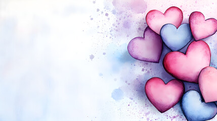 Obraz premium Colorful hearts in various shades create romantic atmosphere