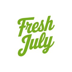 Naklejka premium Fresh July Green Text Design Graphic