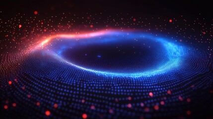 Obraz premium Abstract Digital Art Futuristic Technology Background Data Visualization Wave Pattern