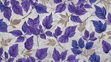 Fototapeta premium purple and grey leaves on a white background with a brown border