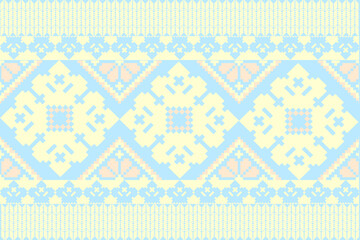 Art Abstract with Pixel Art Designs. Traditional Cross Stitch needlework. Geometric Ethnic Pattern, Embroidery, Textile Ornamental, Fabric, Hand Stitch Pattern, Cultural Stitching Pixel Art