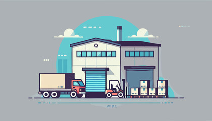 Naklejka premium Factory concept vector illustration