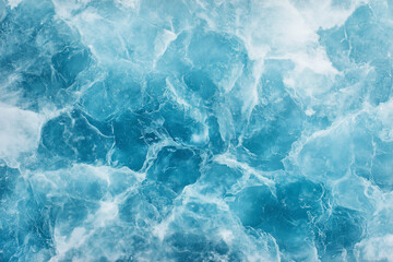 Obraz premium Aerial View of Frozen Winter Water Surface