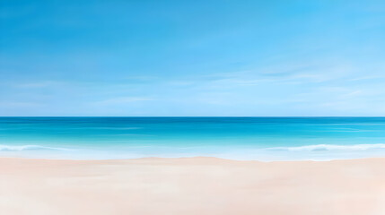 Obraz premium Serene beach landscape with calm ocean
