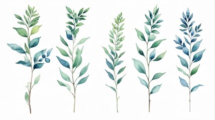 Fototapeta premium a close up of a bunch of green leaves on a white background