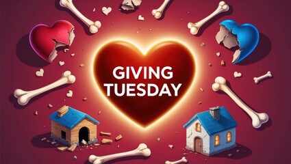 Giving tuesday charity event community outreach graphic design heartwarming environment creative perspective for animal welfare