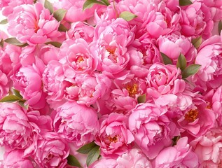 Fototapeta premium Close up of vibrant peony blossoms on a white background, beauty, petals