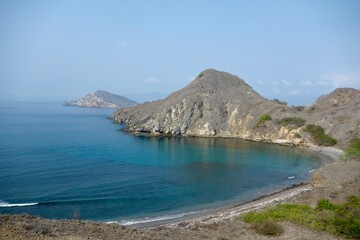 Obraz premium view of the sea from the mountain in Indonesia 