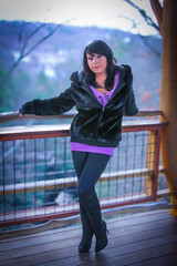 portrait of a woman in winter, beautiful woman in a winter coat