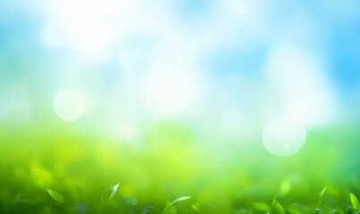 Abstract Dreamy Background in Green and Blue with Blurred Bokeh Effect for Serene Environment