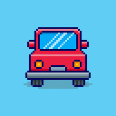 Pixel art car icon game asset design