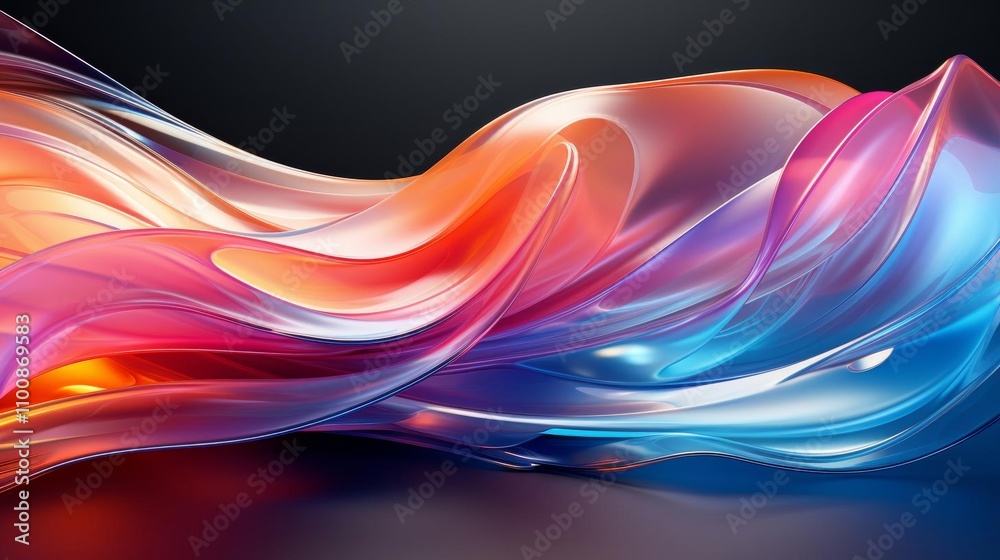 Canvas Prints a colorful, flowing wave of light that is made up of different colors