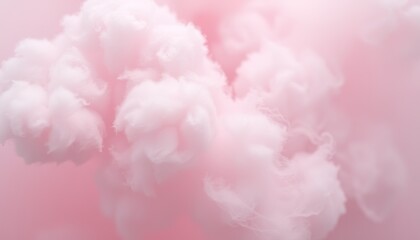 Fototapeta premium Colorful pink fluffy cotton candy background, soft color of sweet candy, abstract blurred dessert texture
