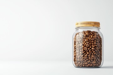 Roasted Coffee Beans in a Classic Glass Jar
