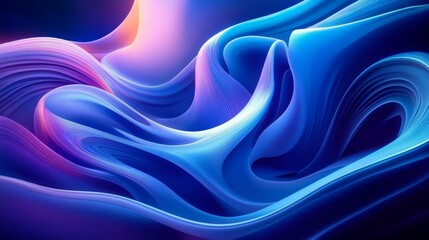 Fototapeta premium Abstract Digital Background Smooth Waves Blue Purple Gradient Fluid Texture Modern Design