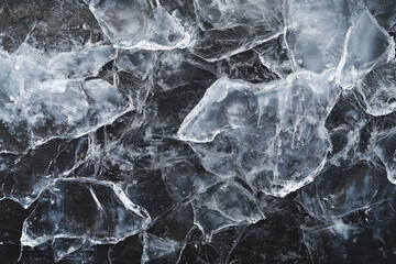 Obraz premium Aerial View of Frozen Winter Water Surface