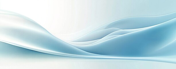 Obraz premium Minimalist Abstract Digital Artwork Smooth Blue White Curves