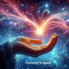Curiosity's Spark A holographic spark igniting representing curi