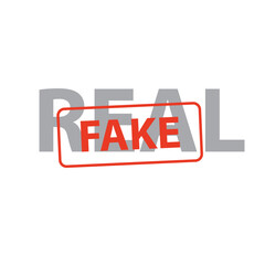Graphic Illustration of Real vs Fake Concept