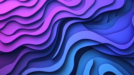 Obraz premium Abstract purple and blue layered wavy background.