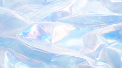 Obraz premium A shimmering, iridescent plastic sheet with soft folds and a pastel color palette, creating a dreamy, ethereal effect.