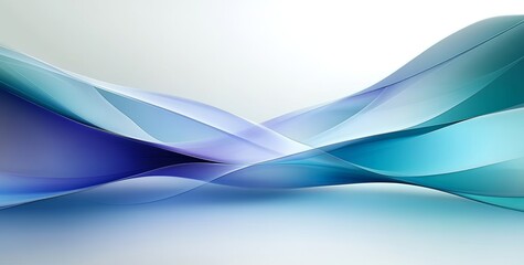 Obraz premium Abstract Digital Artwork Smooth Flowing Shapes Gradient Blue Purple White