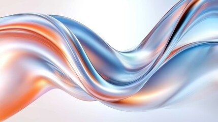 Naklejka premium Abstract Digital Artwork Fluid Wave Render Bright Glossy Gradient Background
