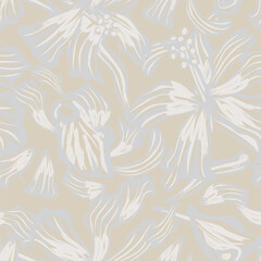 Neutral Colour Abstract Floral Seamless Pattern Design
