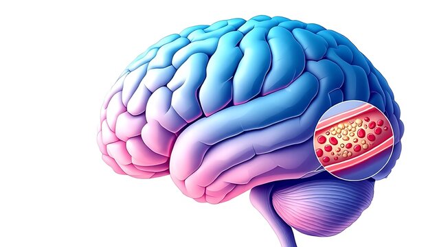 Ministroke or transient ischemic attack as TIA stroke as blood flow in the brain blocked in an artery by plaque or blood clot buildup as Atherosclerosis or Emboli.