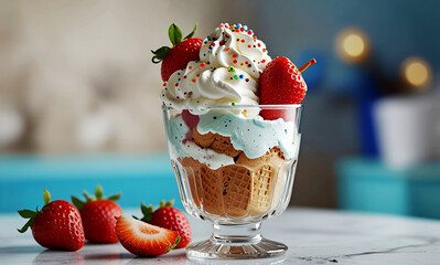 Delicious ice cream cone from Ice Cream For Breakfast Day