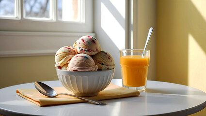 Delicious ice cream cone from Ice Cream For Breakfast Day