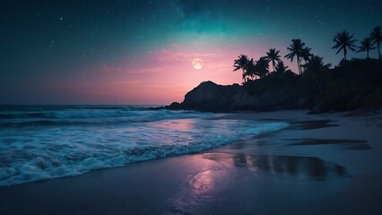 beautiful beachside views at night