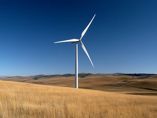 Fototapeta premium Wind Turbine on Golden Hill 