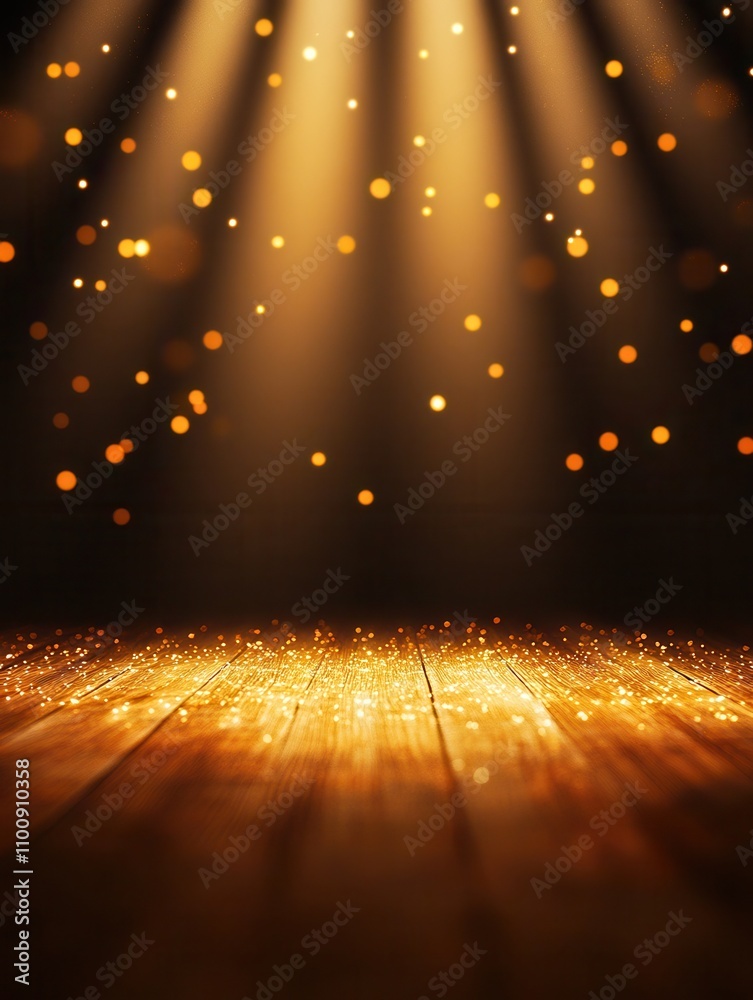 Aufkleber a beautiful scene featuring golden light beams shining through a dark background, creating a magical
