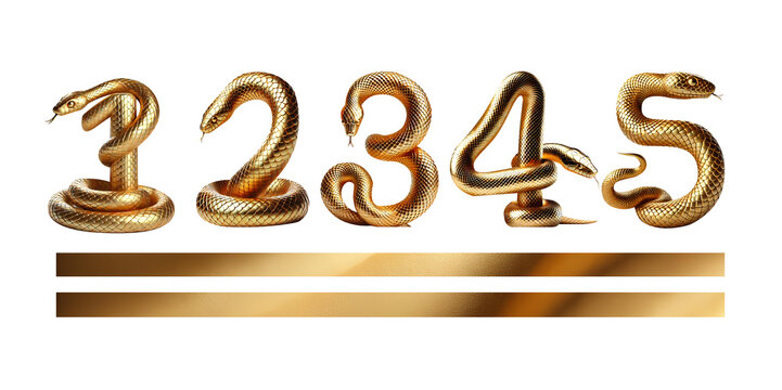 A snake golden number of 1,2,3,4,5 for year of the snake