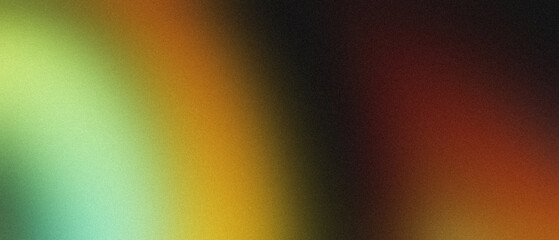Orange red green abstract grainy background, glowing vibrant color gradient shape, noise texture poster header banner wallpaper cover design