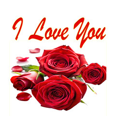 bouquet of roses i love you sign