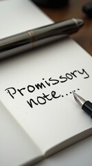 Obraz premium Promissory Note Document with Fountain Pen and Glasses