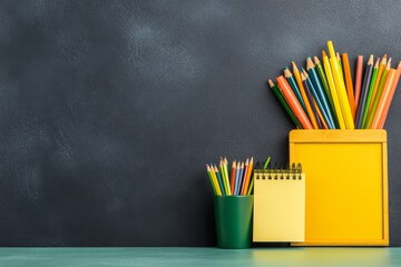 A blogger desk filled with colorful sticky notes, a calendar, and an inspirational quote on a corkboard